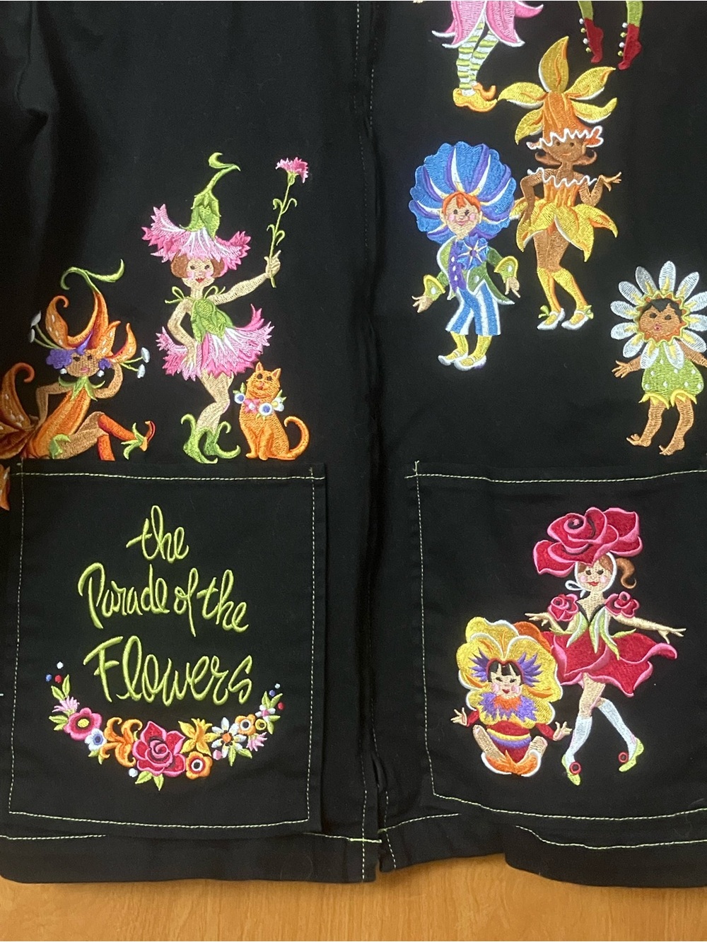 Bob Mackie Wearable Art Parade Of Flowers Black Embroidered Jacket Size Medium - Picture 3 of 12